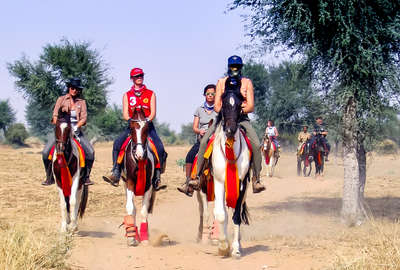 Riders on horseback in Rajasthan